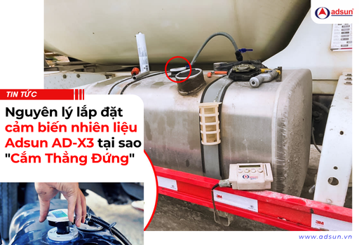 Nguyên lý lắp đặt cảm biến nhiên liệu Adsun AD-X3 tại sao "Cắm Thẳng Đứng"