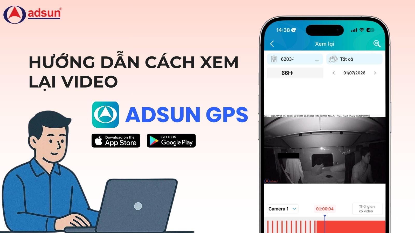 Hướng dẫn cách xem lại video trên App Adsun / Website