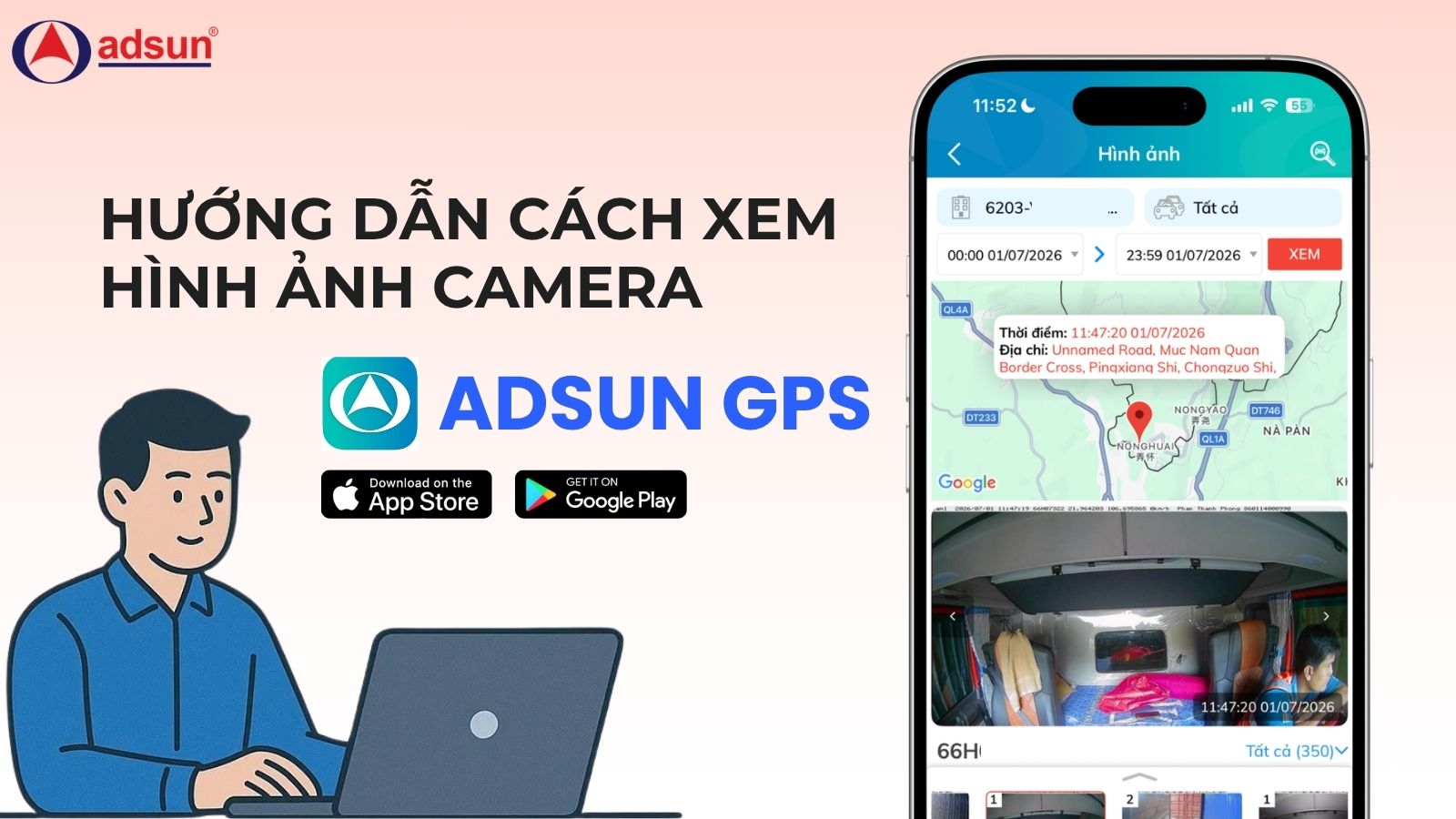Hướng dẫn cách xem hình ảnh camera trên App Adsun / Website