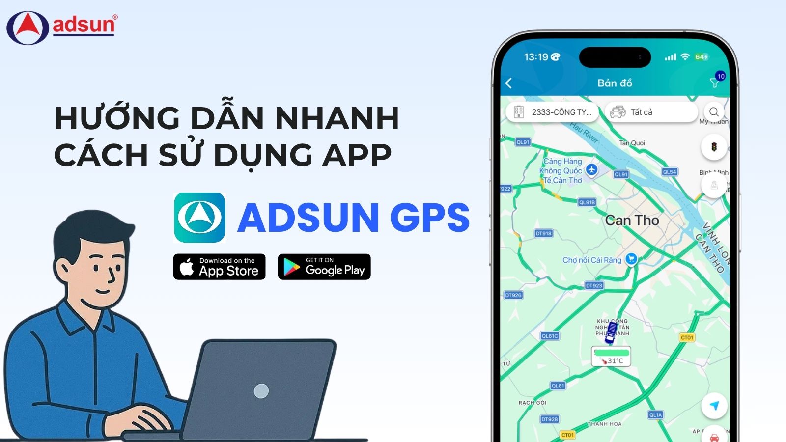 Hướng dẫn nhanh cách sử dụng tính năng App Adsun GPS